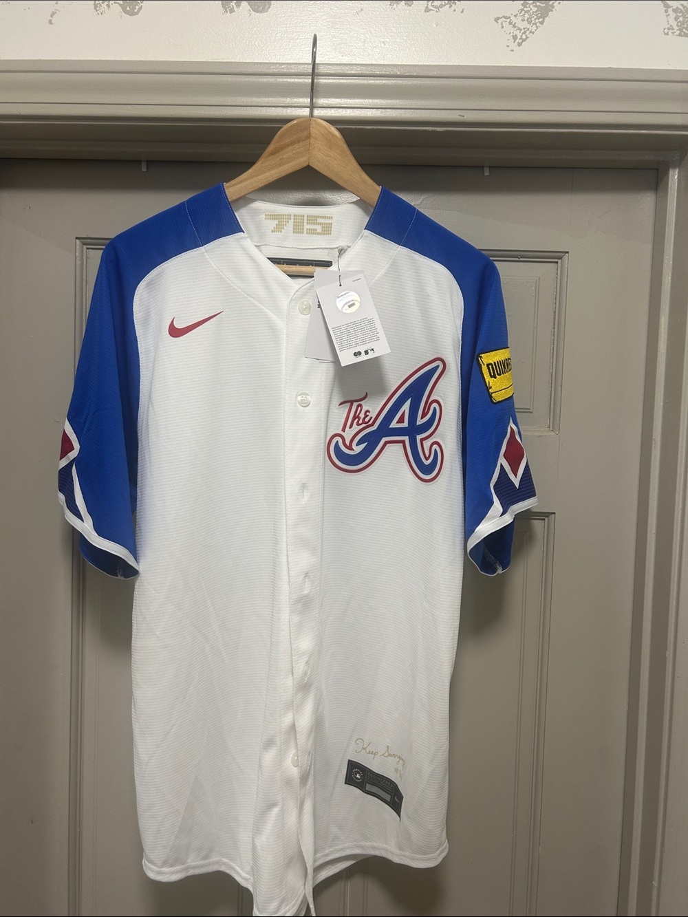 Atlanta Braves Nike Harris II White, Royal Blue & Red Harris II  #23 Jersey